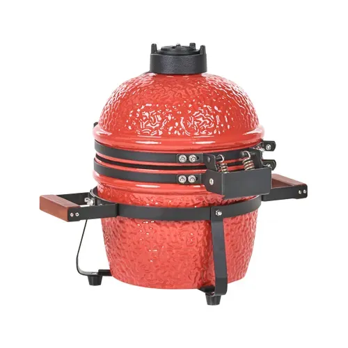 Mini Barbecue Au Charbon De Bois Kamado Céramique Rouge