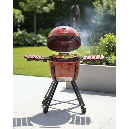 Gril à Charbon De Bois Kamado Céramique Rouge