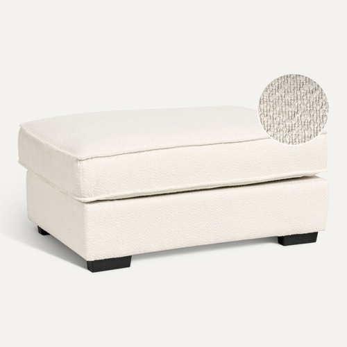 Pouf Kolding Bouclé Beige Clair