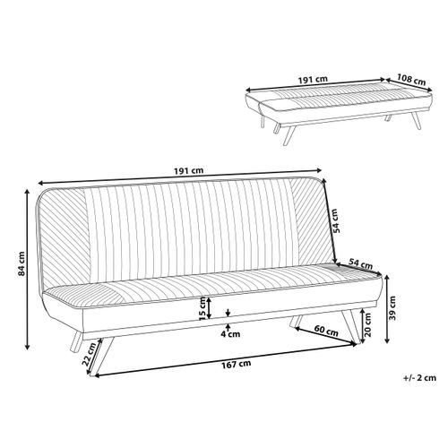 Canapé-lit 2 Places Kalfafel Tissu Bleu