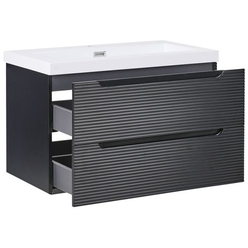 Meuble-lavabo Mural Avec Vasque Makana Noir