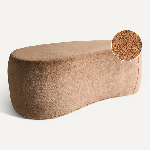Pouf Bayard Fourrure Synthétique Marron Clair