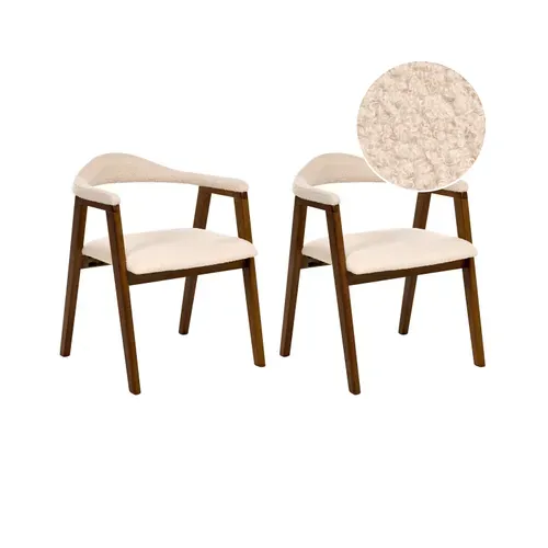 Lot De 2 Chaises De Salle à Manger Oneco Bois Marron Foncé