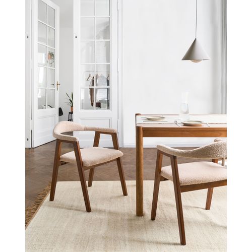 Lot De 2 Chaises De Salle à Manger Oneco Bois Marron Foncé