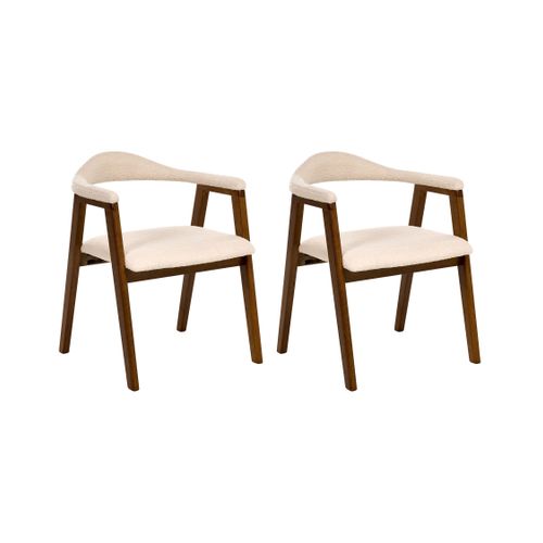 Lot De 2 Chaises De Salle à Manger Oneco Bois Marron Foncé