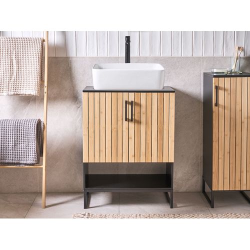 Meuble-lavabo Miscanti Bambou 60 Cm Marron Clair