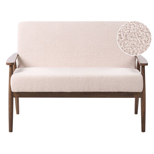 Canapé 2 Places Esrum Bouclé Marron Foncé/beige