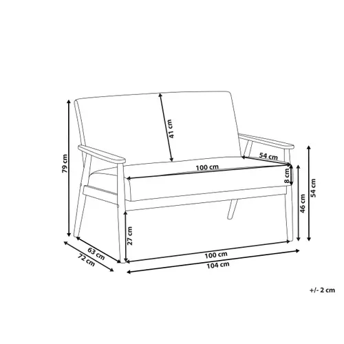 Canapé 2 Places Esrum Bouclé Marron Foncé/beige