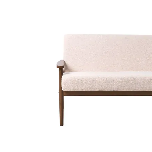 Canapé 2 Places Esrum Bouclé Marron Foncé/beige