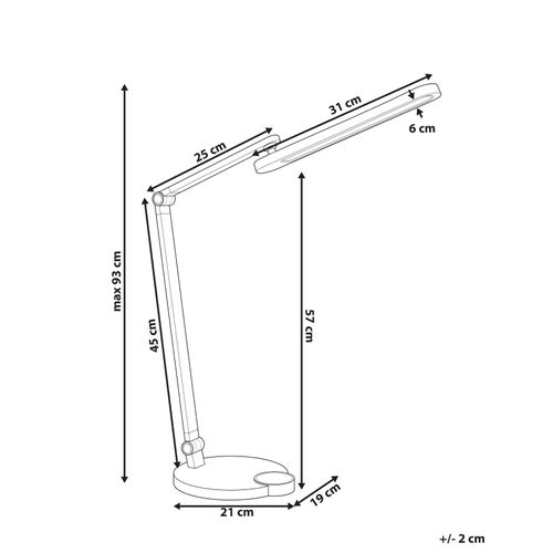 Lampe De Bureau LED Caroy Avec Chargeur Sans Fil Gris