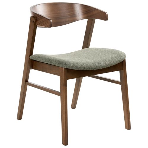 Lot De 2 Chaises De Salle à Manger Lilly Tissu Marron Foncé/vert