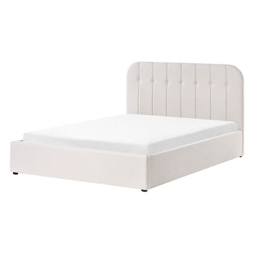 Lit Pouf Tissu Challans 140 X 200 Cm Blanc Cassé