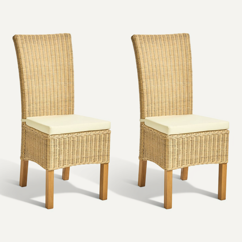 Lot De 2 Chaises De Salle à Manger Andes Rotin Naturel