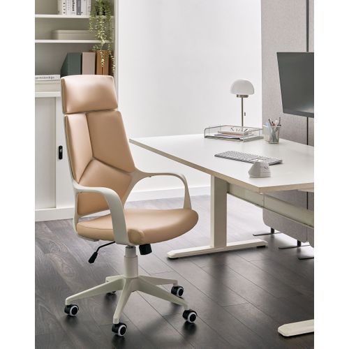 Chaise De Bureau Delight Cuir Pu Beige Clair