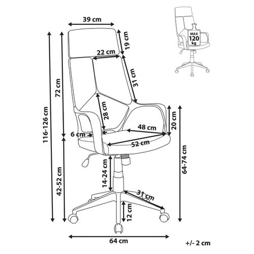 Chaise De Bureau Delight Cuir Pu Beige Clair
