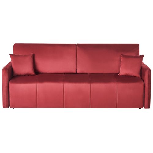 Canapé-lit 3 Places Egge Velours Rouge Bordeaux