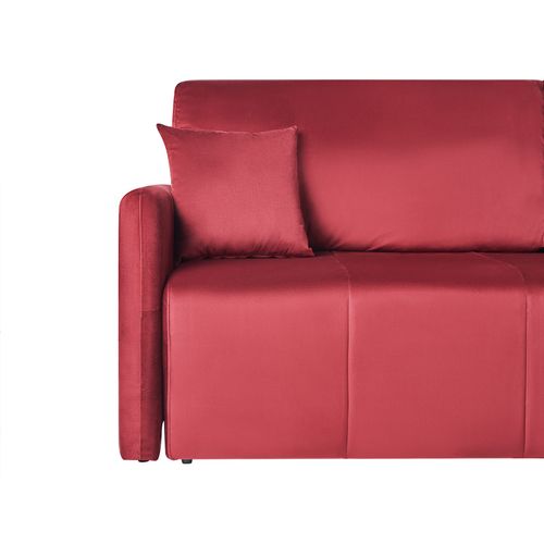 Canapé-lit 3 Places Egge Velours Rouge Bordeaux