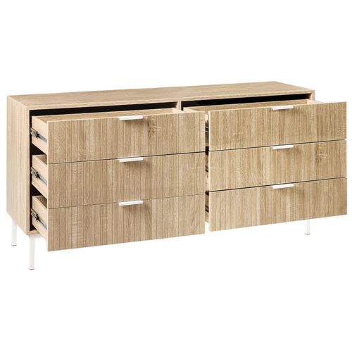 Commode à 6 Tiroirs Royalla Marron Clair
