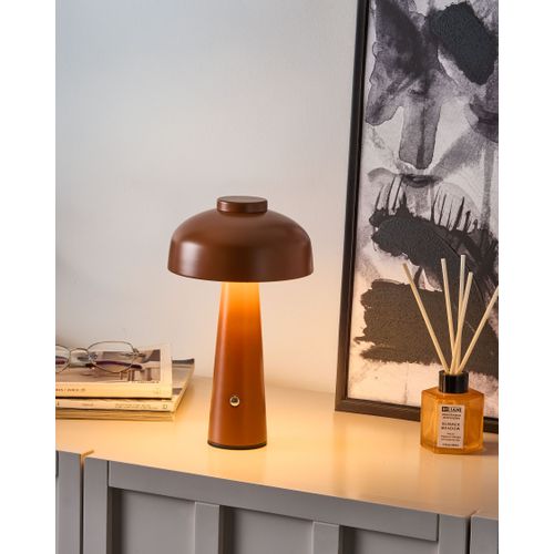 Lampe De Table LED Sans Fil Agusan Avec Variateur Métal Marron