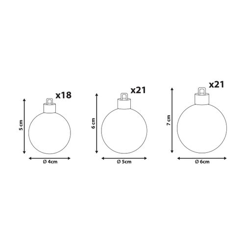 Lot De 60 Boules Tyin Rouge