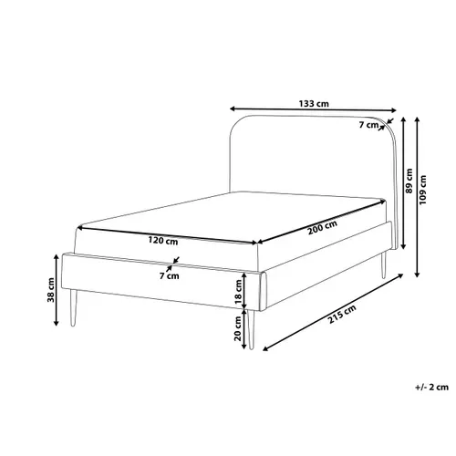 Lit Avec Sommier Velours Flayat 120 X 200 Cm Jaune