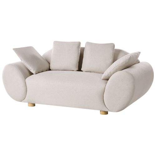 Canapé 2 Places Ringel Tissu Beige Clair