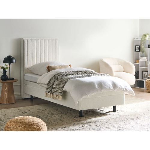 Lit Réglable Bouclé Castellan 80 X 200 Cm Blanc Cassé