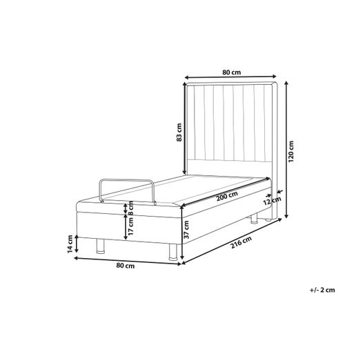Lit Réglable Bouclé Castellan 80 X 200 Cm Blanc Cassé