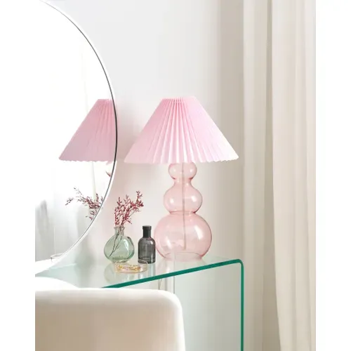 Lampe À Poser Sengwa Verre Rose