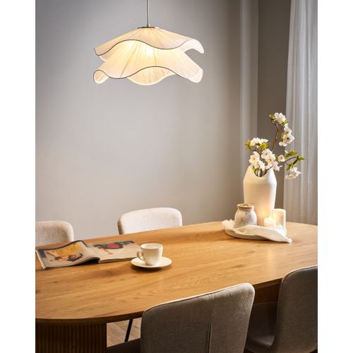 Lampe Suspension Pungwe Tissu Blanc