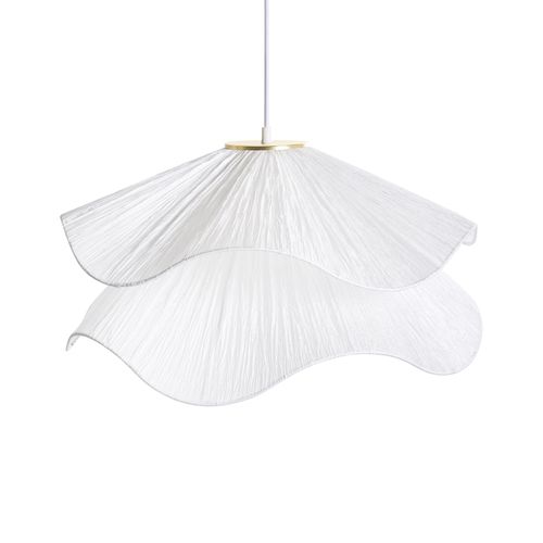 Lampe Suspension Pungwe Tissu Blanc