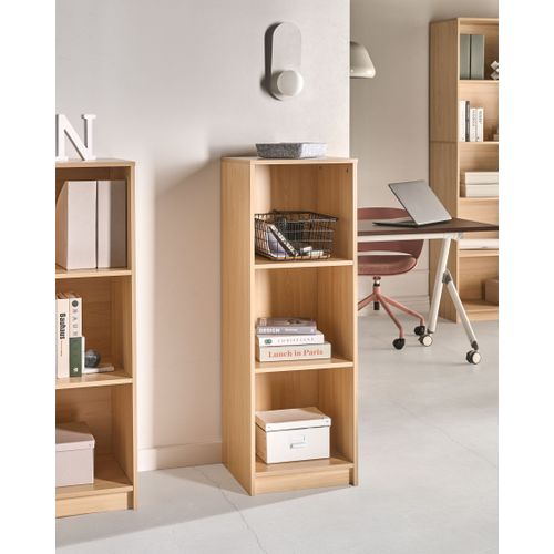 Bibliothèque 3 étagères Zehna 117 Cm Marron Clair