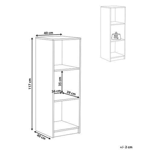 Bibliothèque 3 étagères Zehna 117 Cm Marron Clair