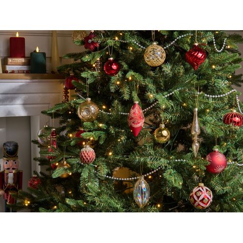 Lot De 50 Boules Sparkle Verre Rouge/doré