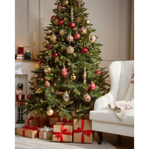 Lot De 50 Boules Sparkle Verre Rouge/doré