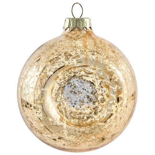 Lot De 50 Boules Sparkle Verre Rouge/doré