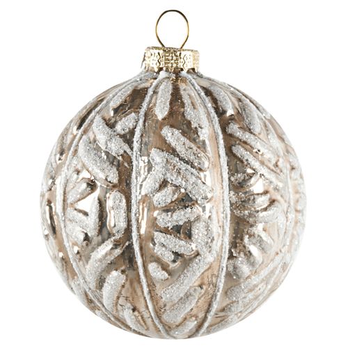 Lot De 24 Boules Winterlight Verre Rose Doré
