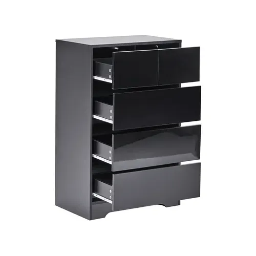Commode à 5 Tiroirs Alberta Noir