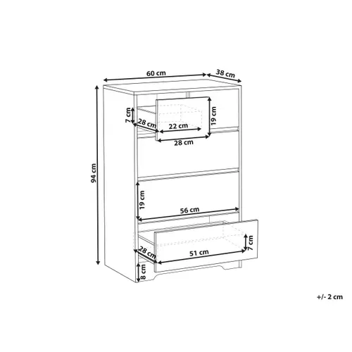 Commode à 5 Tiroirs Alberta Noir