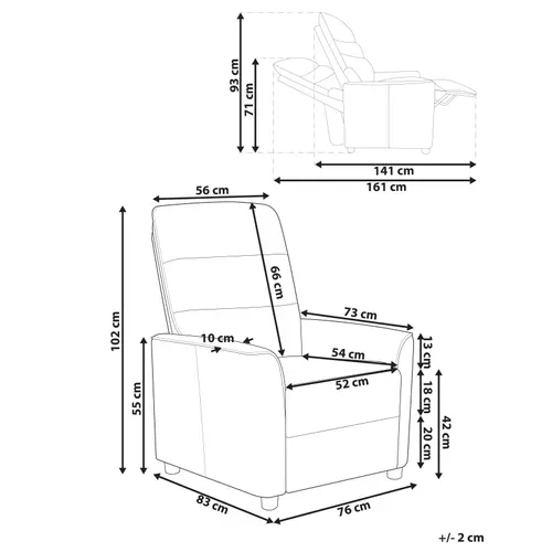 Fauteuil Inclinable Sande Repose-pieds Inclus Tissu Vert Clair