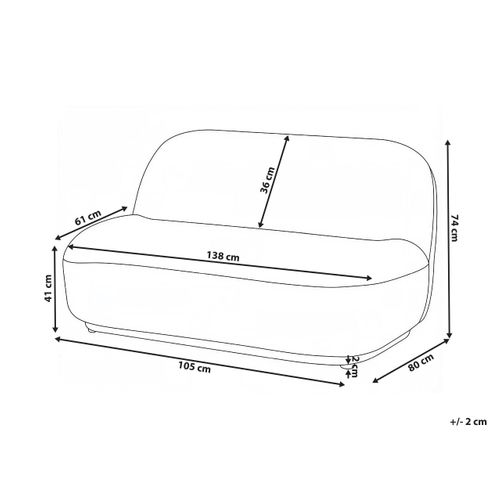 Canapé 2 Places Lovberg Tissu Blanc Cassé