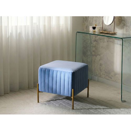 Repose-pied Utah Velours Bleu