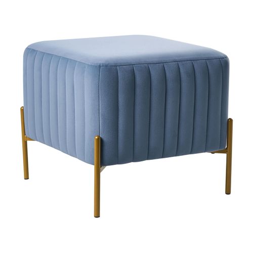 Repose-pied Utah Velours Bleu