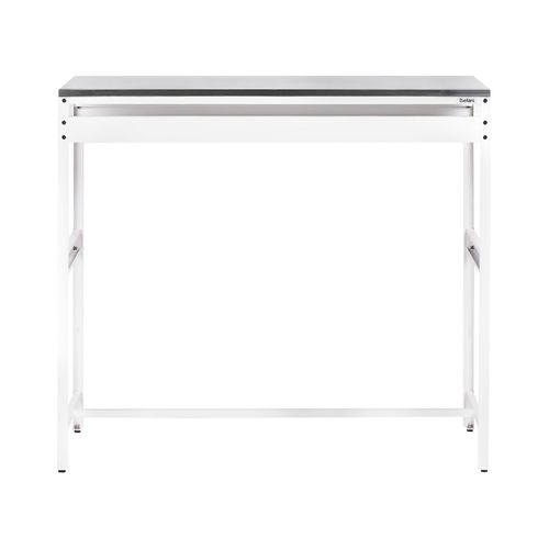 Ensemble De Cuisine D'extérieur 2 Pièces Avec Table De Bar Maenza Métal Blanc