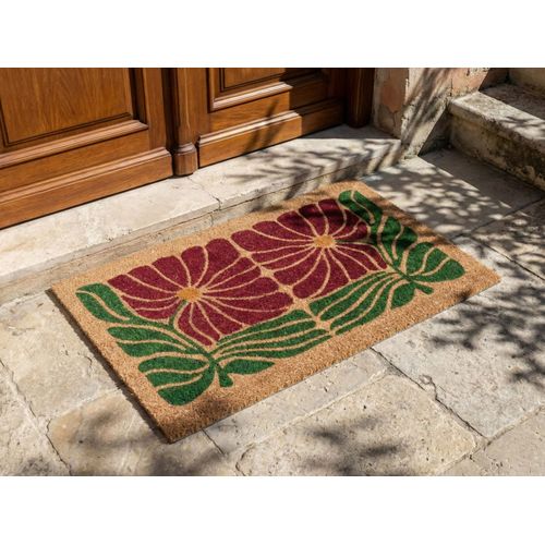 Paillasson Tanalian Multicolore 50 X 80 Cm Fleur Fibre De Coco