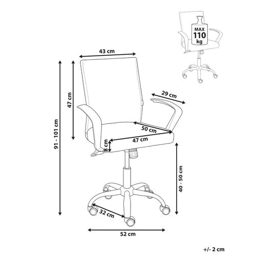 Chaise De Bureau Modra Gris Foncé