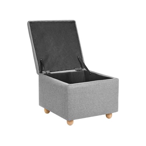 Pouf De Rangement Ferndale Tissu Gris Clair