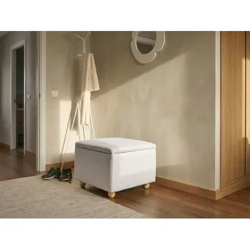 Pouf De Rangement Ferndale Tissu Gris Clair