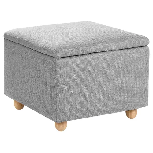 Pouf De Rangement Ferndale Tissu Gris Clair