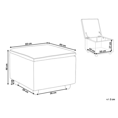 Pouf De Rangement Ferndale Tissu Gris Clair